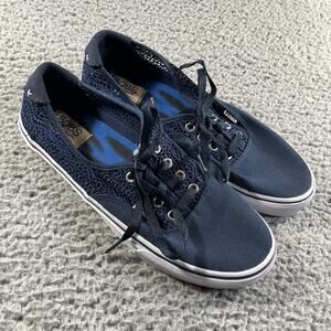 BOBS SKETCHERS SHOES WOMENS 11 BLUE LACE UP LOW TOP COMFORT CANVAS